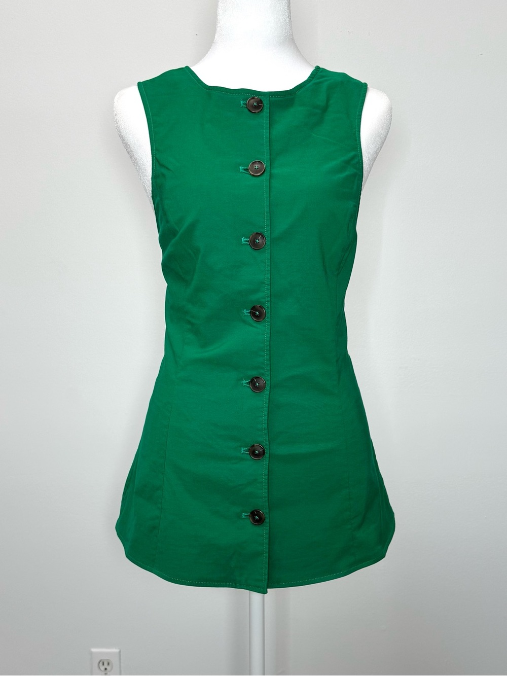 Anthropologie Preppy Maeve Kelly Green Vest NWT Stretch Racerback M Top - Picture 5 of 8